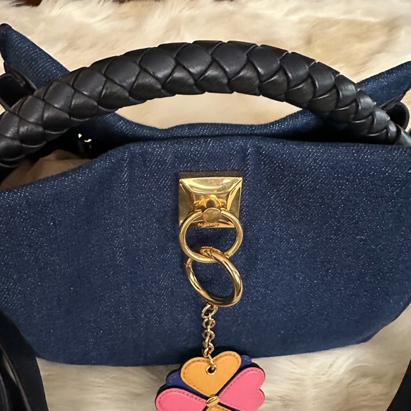 Authentic MULBERRY IRIS Bag in blue denim and leather trim SMALL plus key ring - Picture 15 of 16